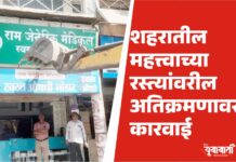 शहरातील महत्त्वाच्या रस्त्यांवरील अतिक्रमणावर कारवाई